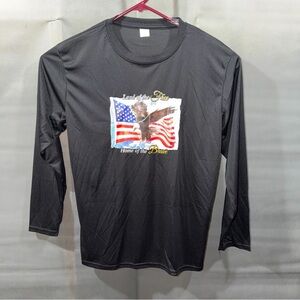 American Patriot Long Sleeve T-Shirt, Eagle Flag Design Sz Large Lightweight